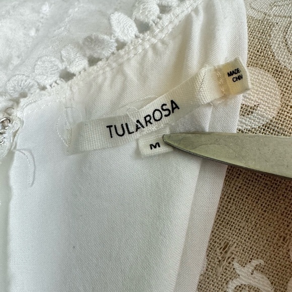 Revolve Tularosa Size Medium Lou Short Sleeve V Neck Midi Dress White Sundress - Picture 10 of 13